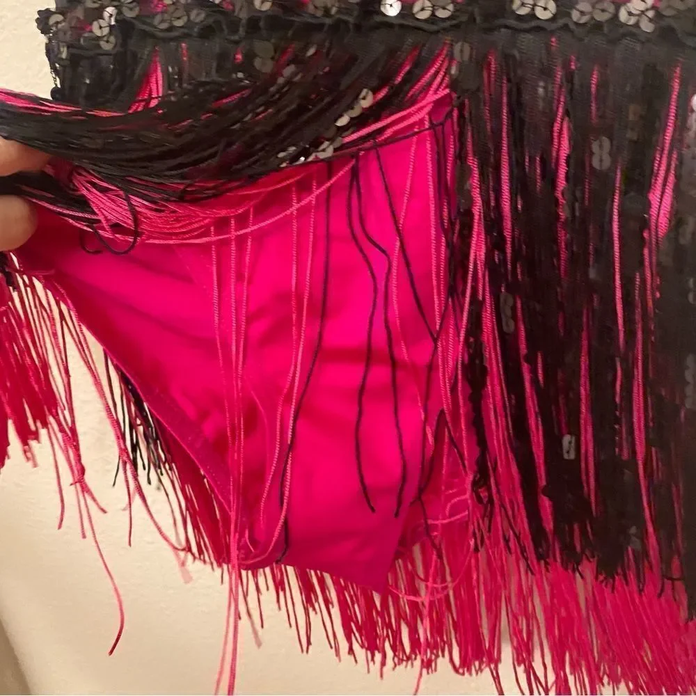 WEISSMAN Dance Costume flapper fringe ombre hot pink sequin Dreamlover 14706 SA
